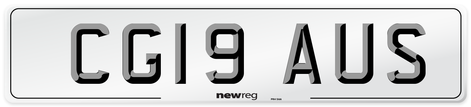 CG19 AUS Number Plate from New Reg